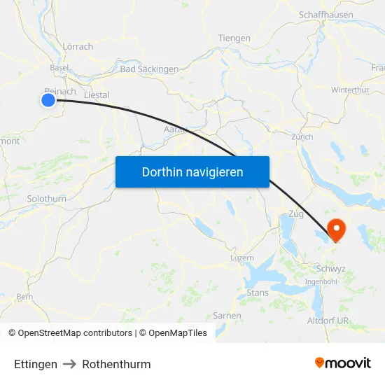 Ettingen to Rothenthurm map