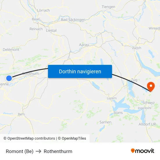 Romont (Be) to Rothenthurm map
