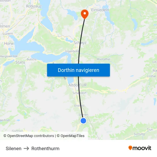 Silenen to Rothenthurm map