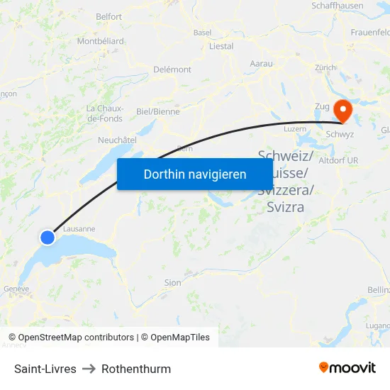 Saint-Livres to Rothenthurm map
