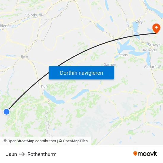 Jaun to Rothenthurm map