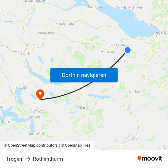 Trogen to Rothenthurm map