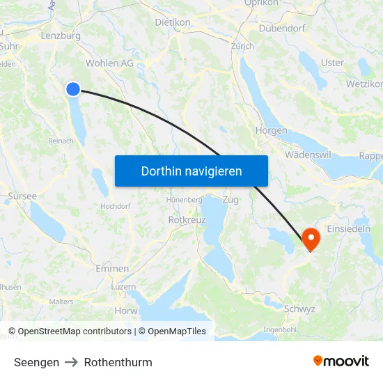 Seengen to Rothenthurm map