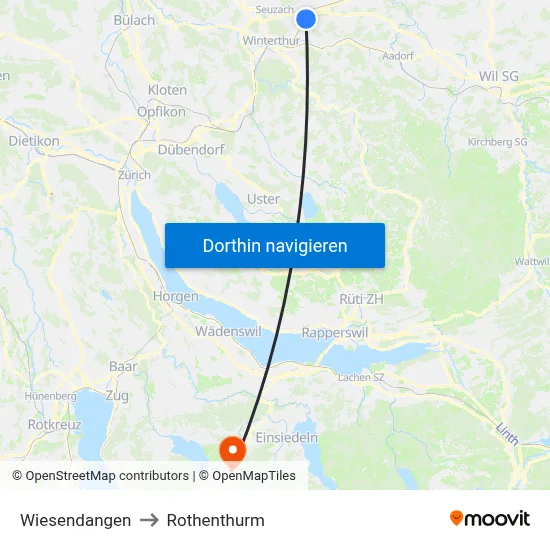 Wiesendangen to Rothenthurm map