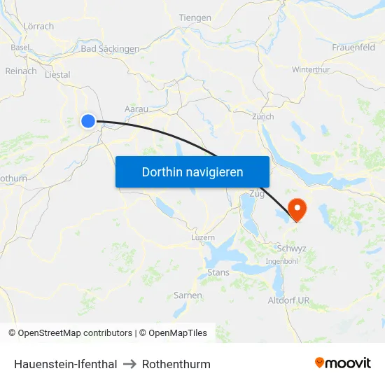 Hauenstein-Ifenthal to Rothenthurm map