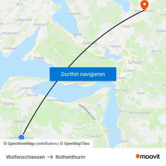 Wolfenschiessen to Rothenthurm map