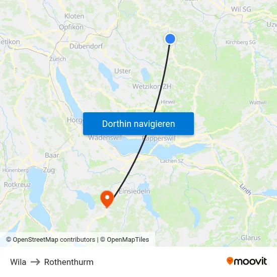 Wila to Rothenthurm map