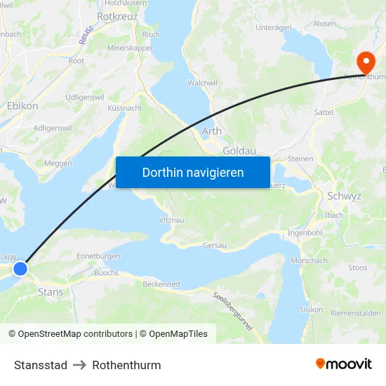 Stansstad to Rothenthurm map