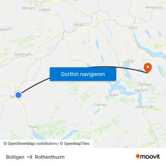 Bolligen to Rothenthurm map