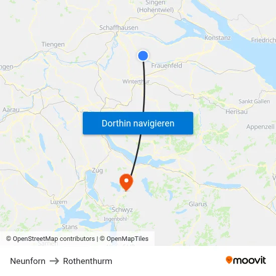 Neunforn to Rothenthurm map