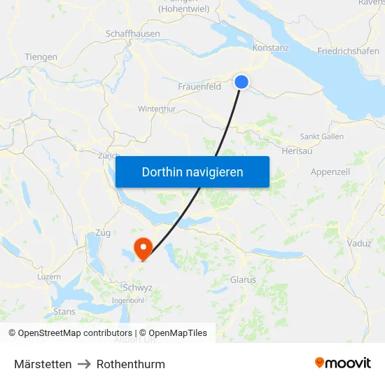 Märstetten to Rothenthurm map