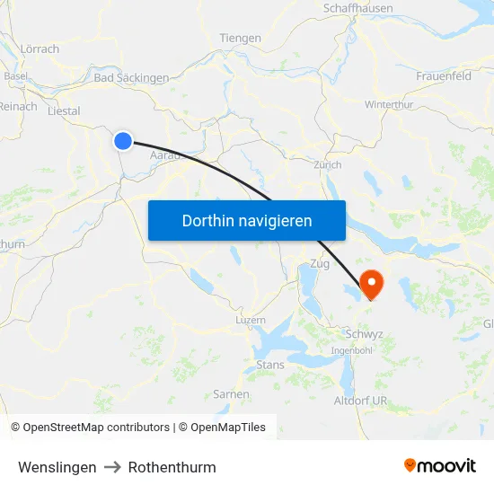 Wenslingen to Rothenthurm map