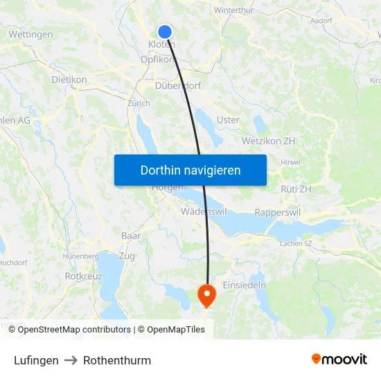 Lufingen to Rothenthurm map
