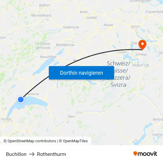 Buchillon to Rothenthurm map