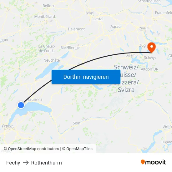 Féchy to Rothenthurm map