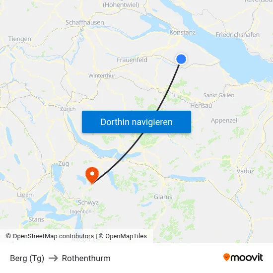 Berg (Tg) to Rothenthurm map