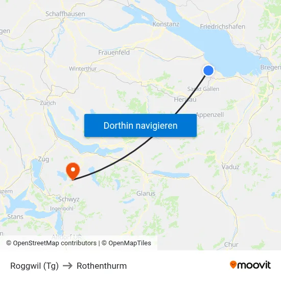 Roggwil (Tg) to Rothenthurm map