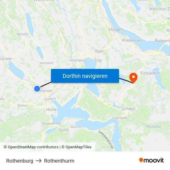 Rothenburg to Rothenthurm map