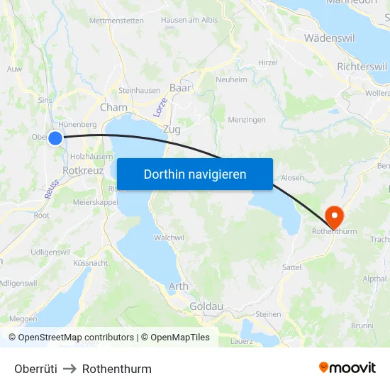 Oberrüti to Rothenthurm map