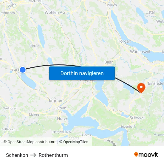 Schenkon to Rothenthurm map