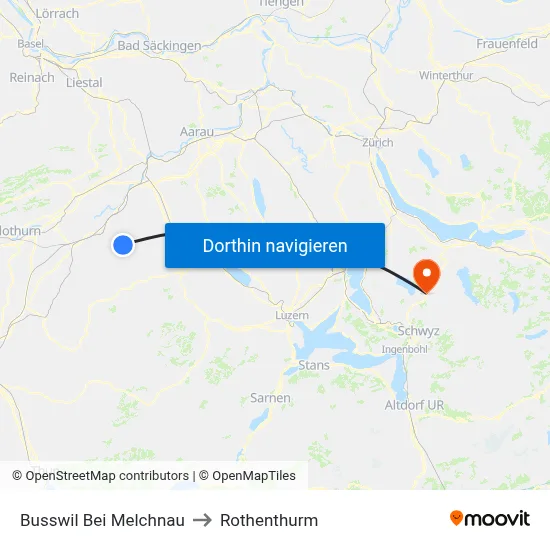 Busswil Bei Melchnau to Rothenthurm map