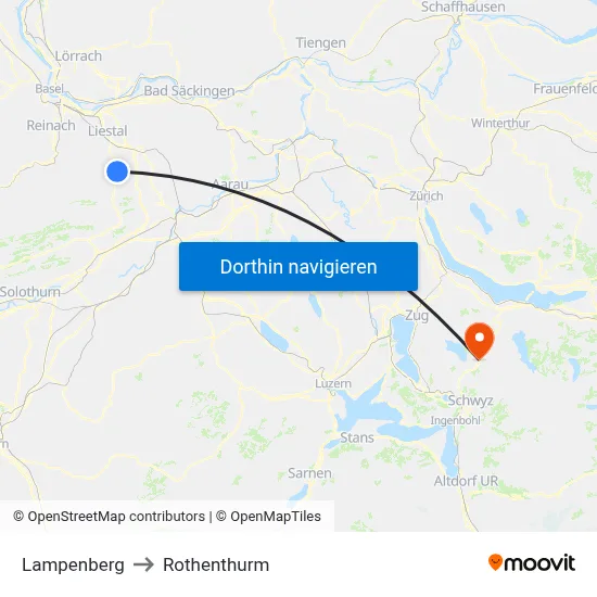 Lampenberg to Rothenthurm map