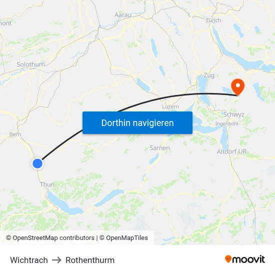 Wichtrach to Rothenthurm map