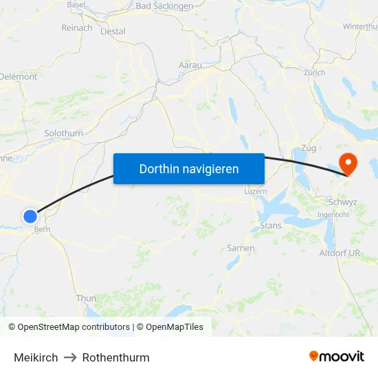 Meikirch to Rothenthurm map
