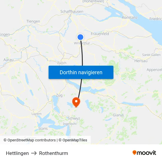 Hettlingen to Rothenthurm map