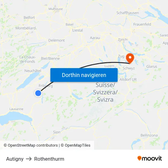Autigny to Rothenthurm map