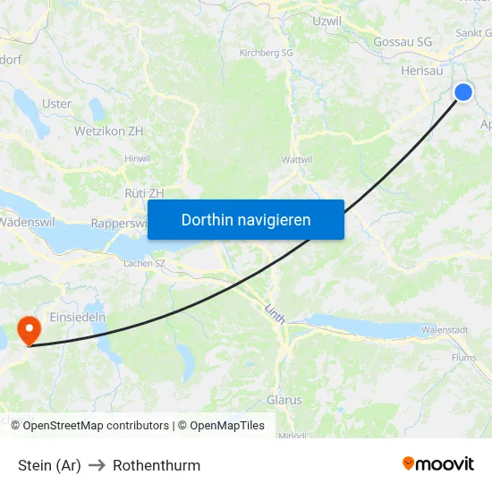 Stein (Ar) to Rothenthurm map