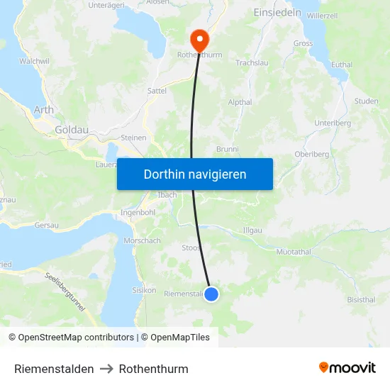 Riemenstalden to Rothenthurm map