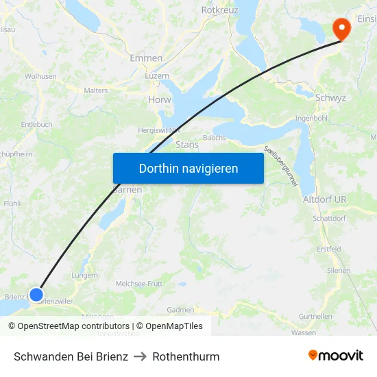 Schwanden Bei Brienz to Rothenthurm map