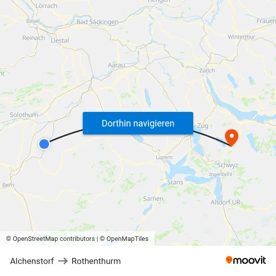 Alchenstorf to Rothenthurm map
