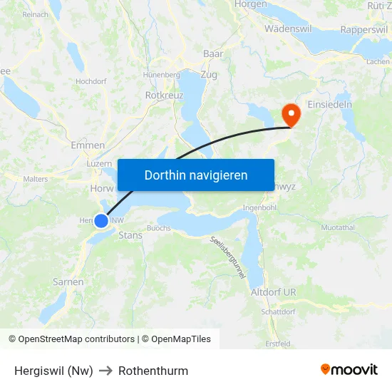 Hergiswil (Nw) to Rothenthurm map