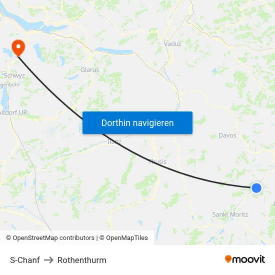 S-Chanf to Rothenthurm map