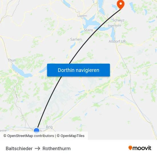 Baltschieder to Rothenthurm map
