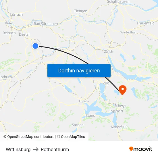 Wittinsburg to Rothenthurm map