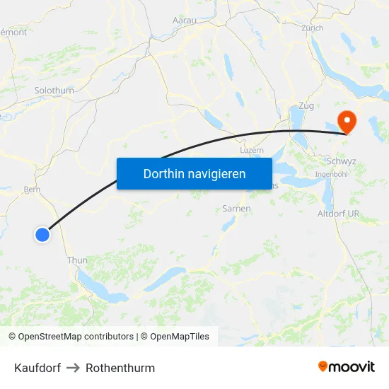 Kaufdorf to Rothenthurm map