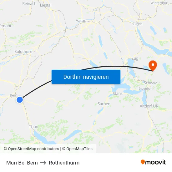 Muri Bei Bern to Rothenthurm map