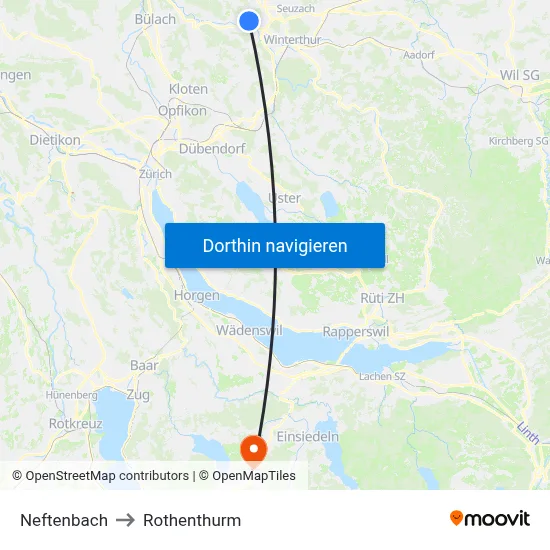 Neftenbach to Rothenthurm map