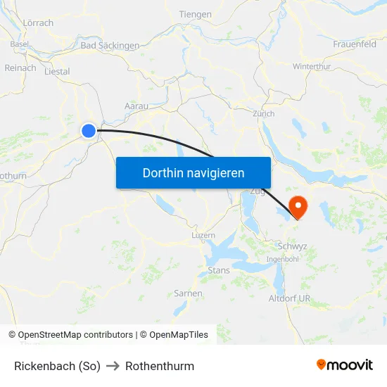 Rickenbach (So) to Rothenthurm map