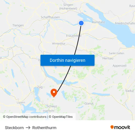 Steckborn to Rothenthurm map