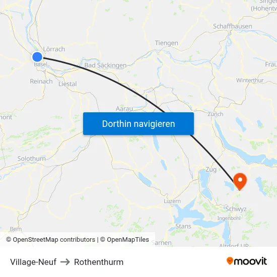 Village-Neuf to Rothenthurm map