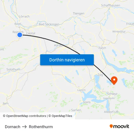 Dornach to Rothenthurm map