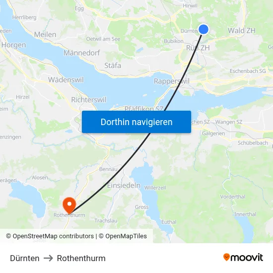 Dürnten to Rothenthurm map
