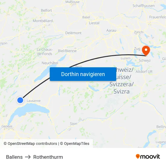 Ballens to Rothenthurm map