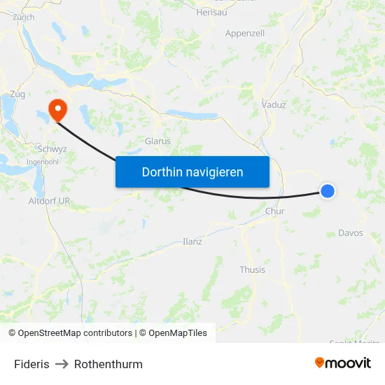 Fideris to Rothenthurm map