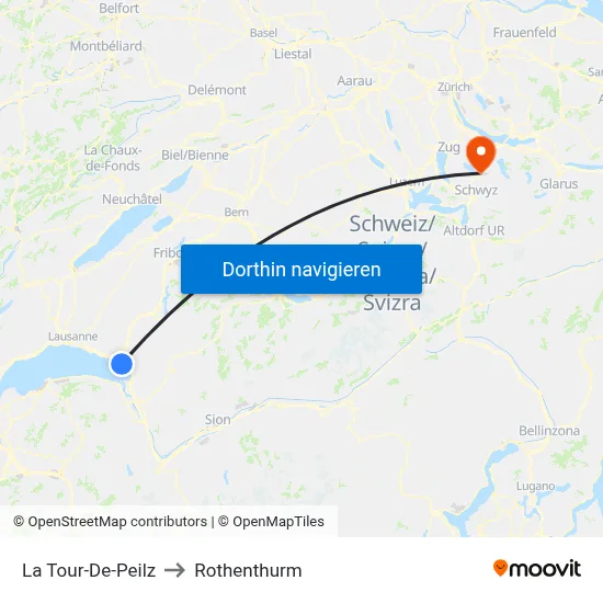 La Tour-De-Peilz to Rothenthurm map