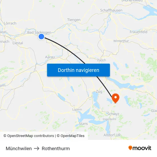 Münchwilen to Rothenthurm map